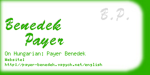 benedek payer business card